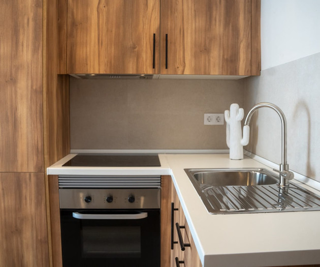 Kitchen stove and sink detail