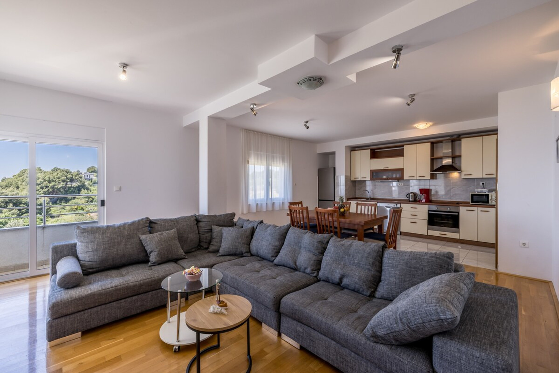 Spacious living room with terrace access
