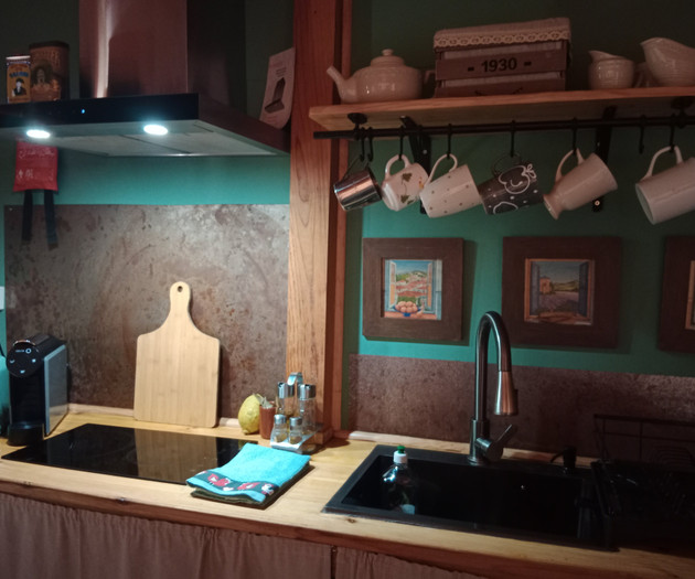 Charming kitchen counter with sink