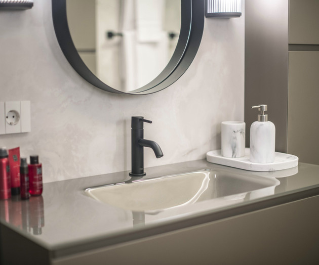 Bathroom sink and faucet