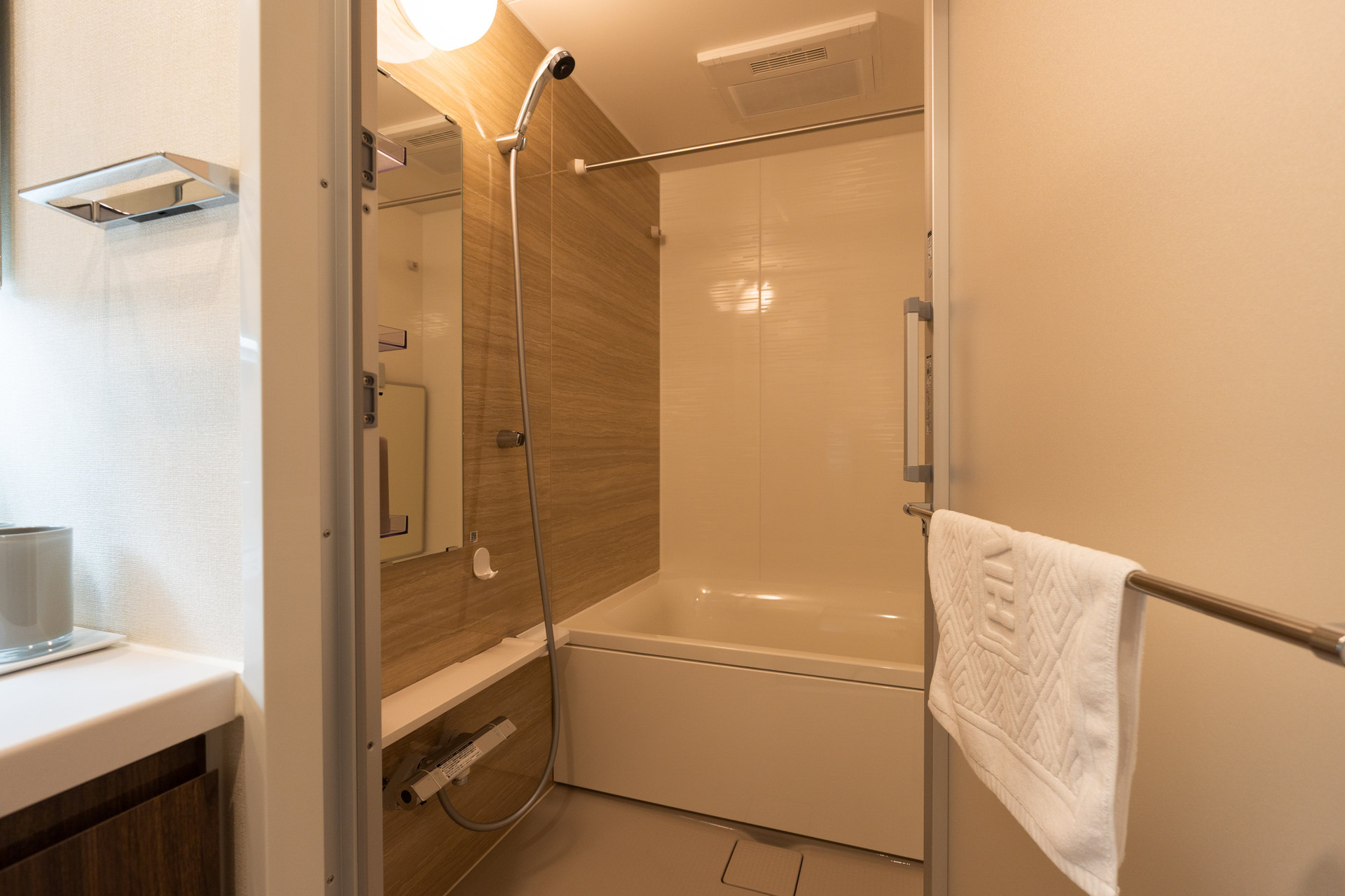 Bathtub and shower area