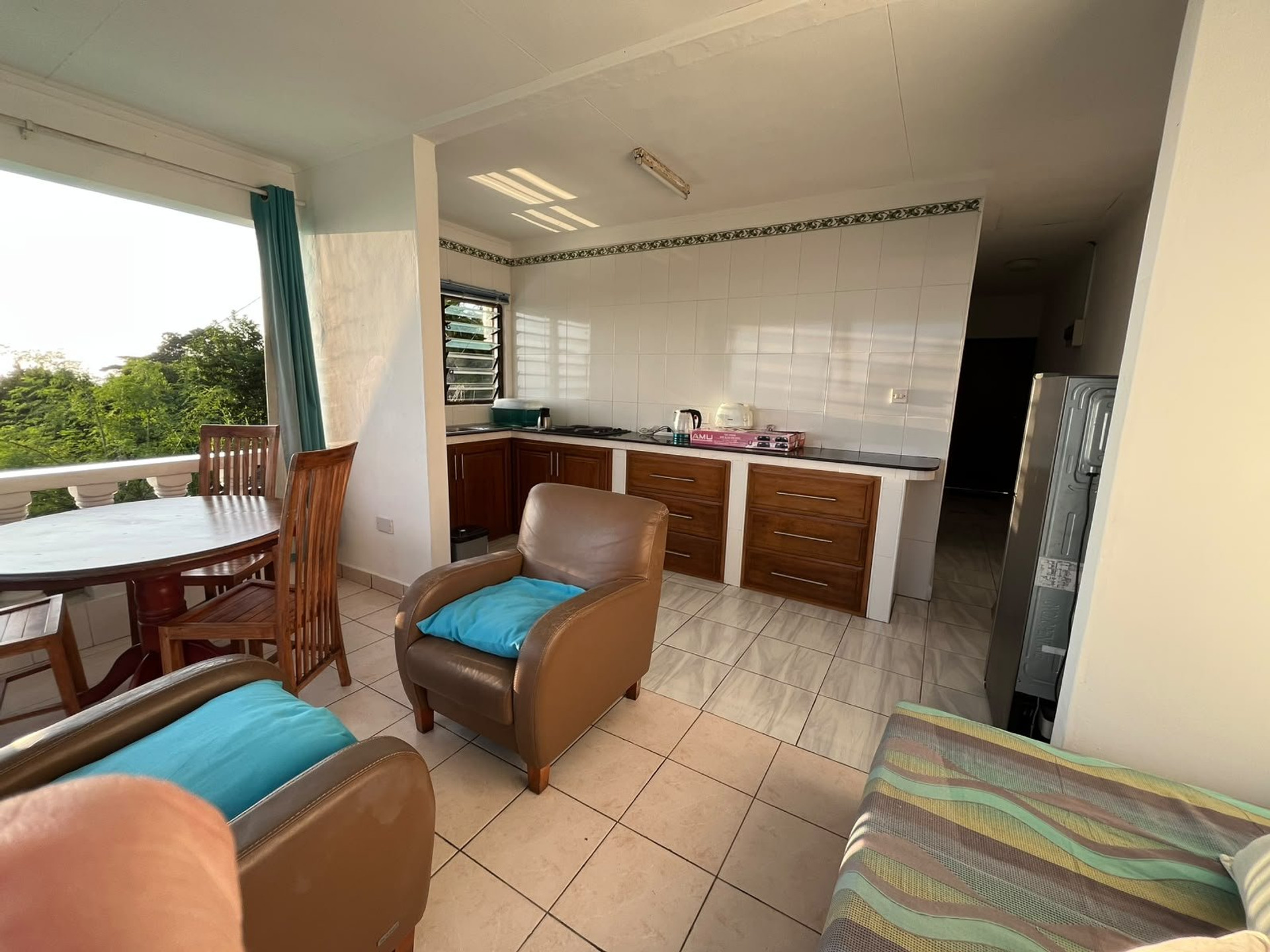 Open living space with kitchen