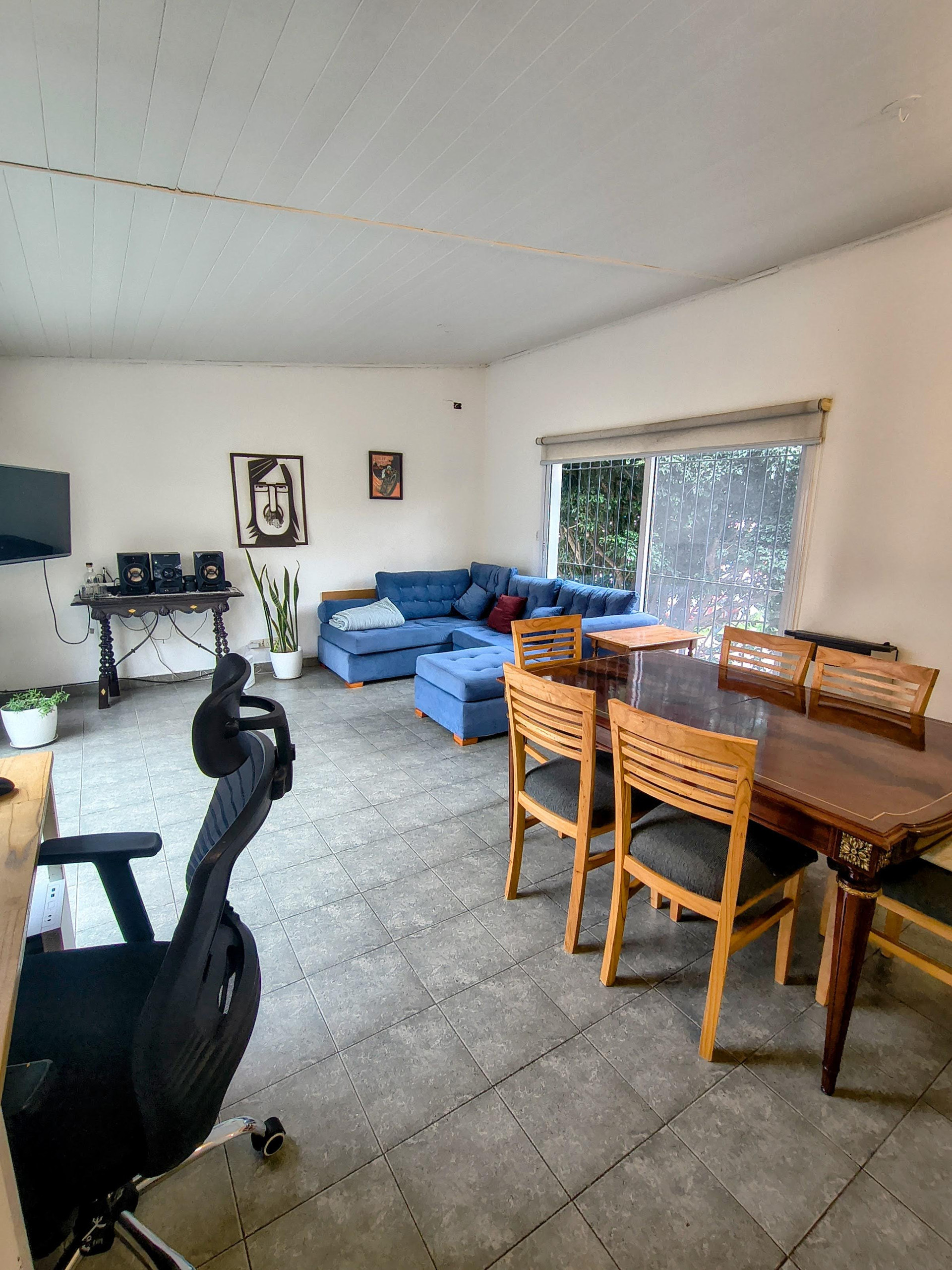 Living area with sectional sofa