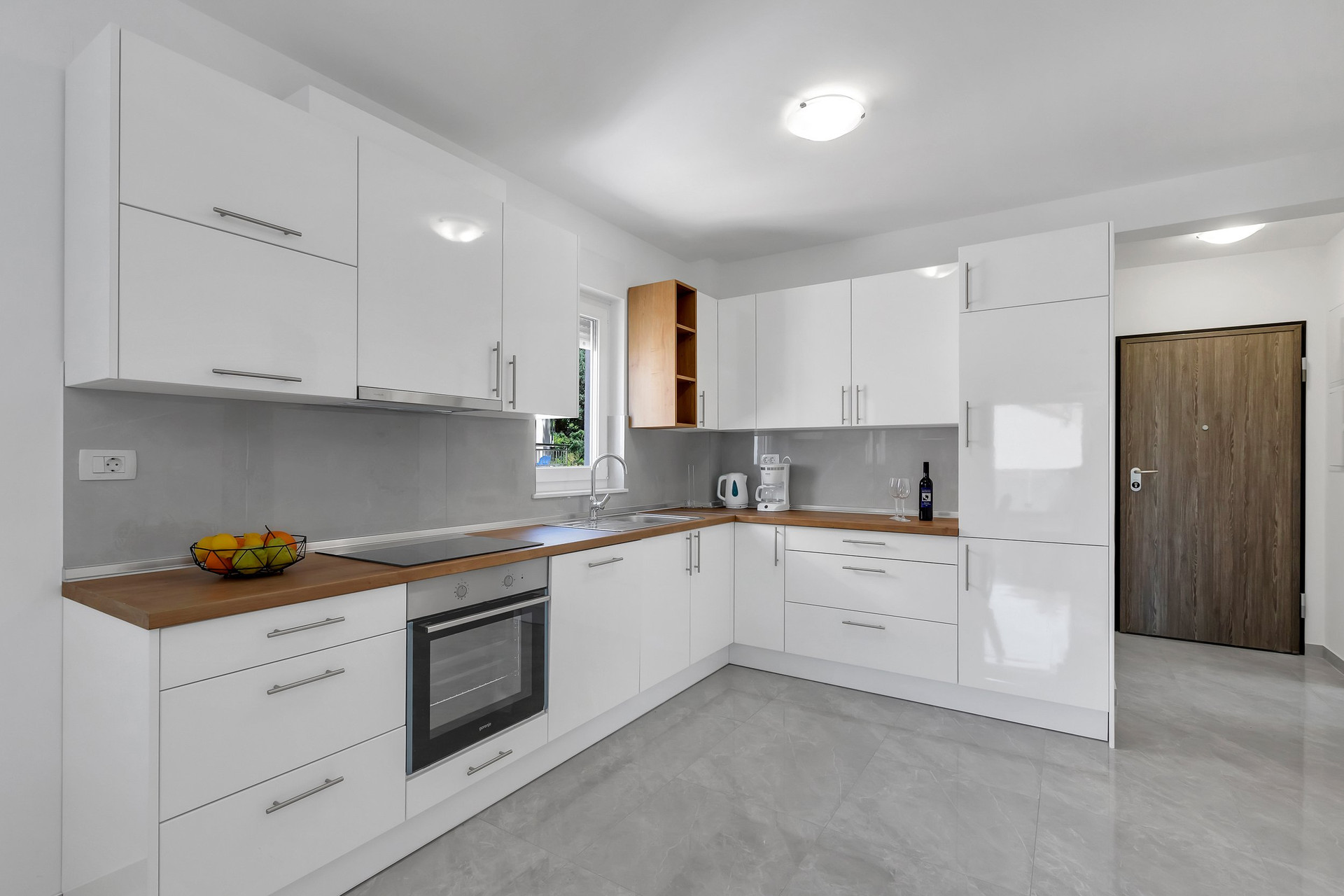 Modern white kitchen counter