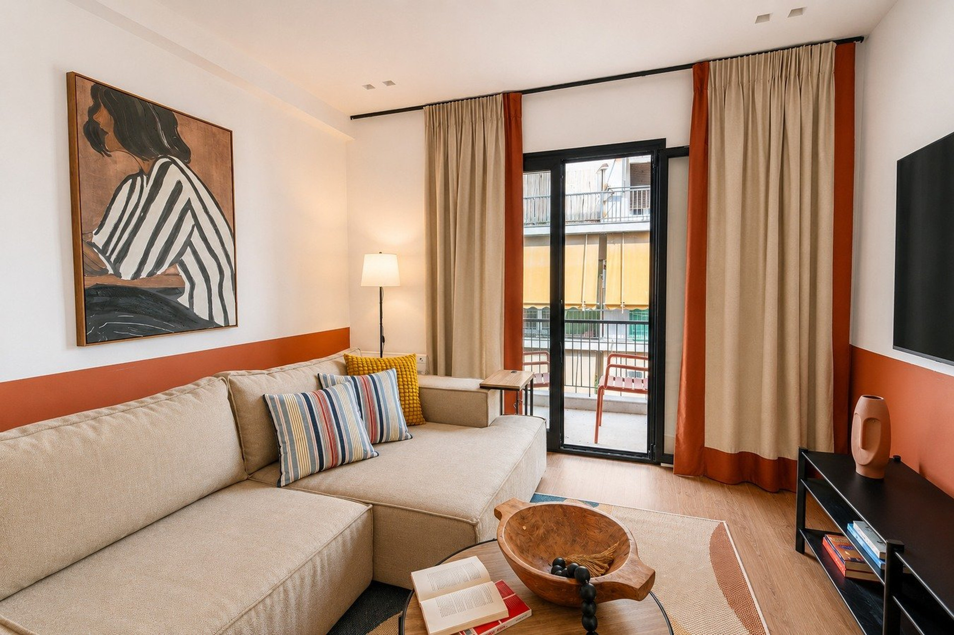Living room with balcony access