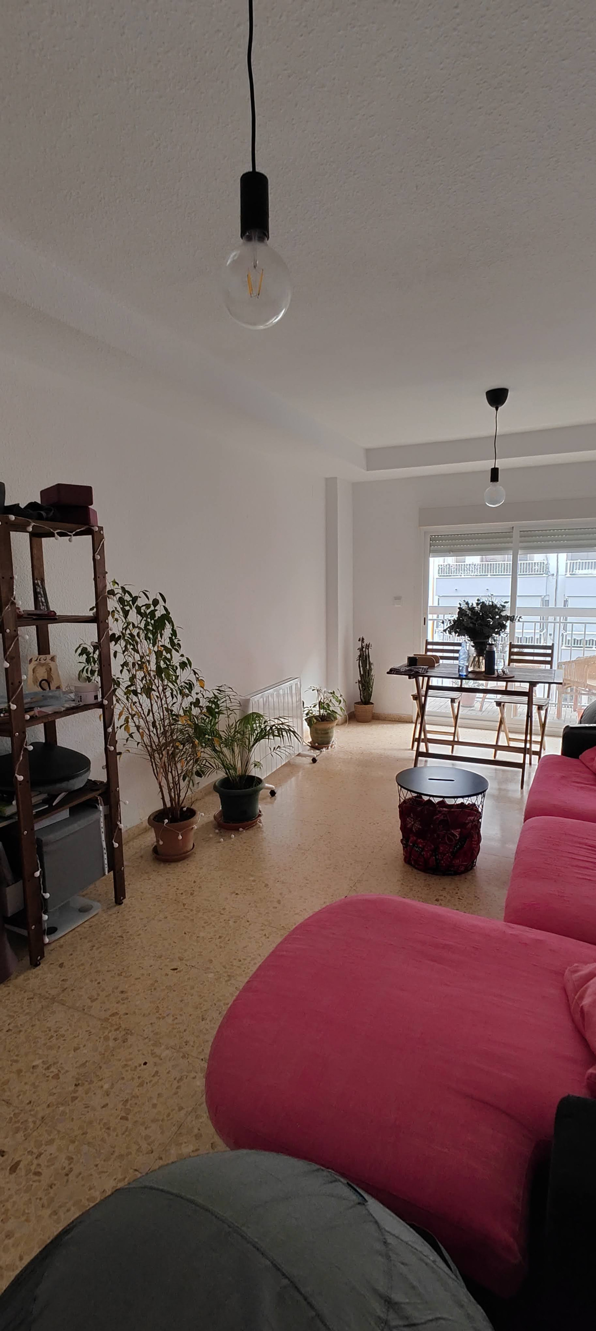 Spacious living room balcony view