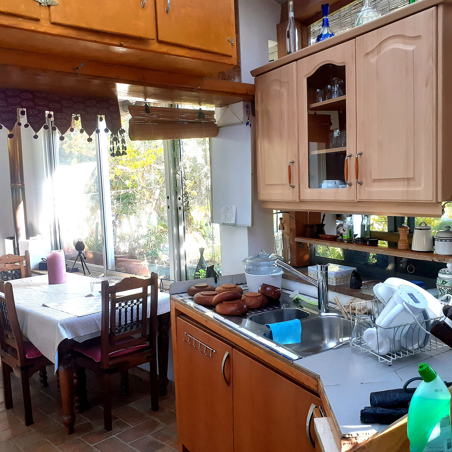Kitchen dining table by window