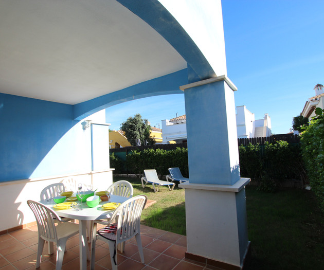 Backyard terrace with garden view