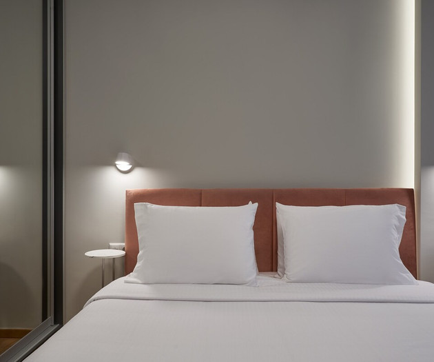 The bedroom's king size bed