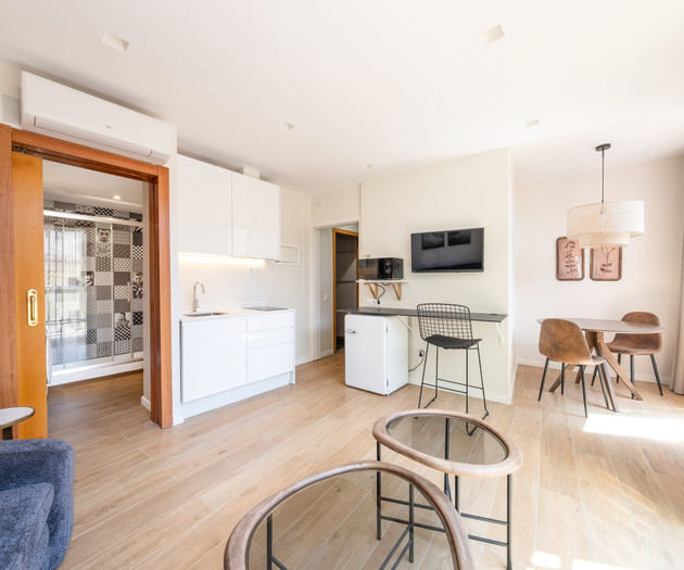 Confy attic with terrace 1 bedroom right in Born