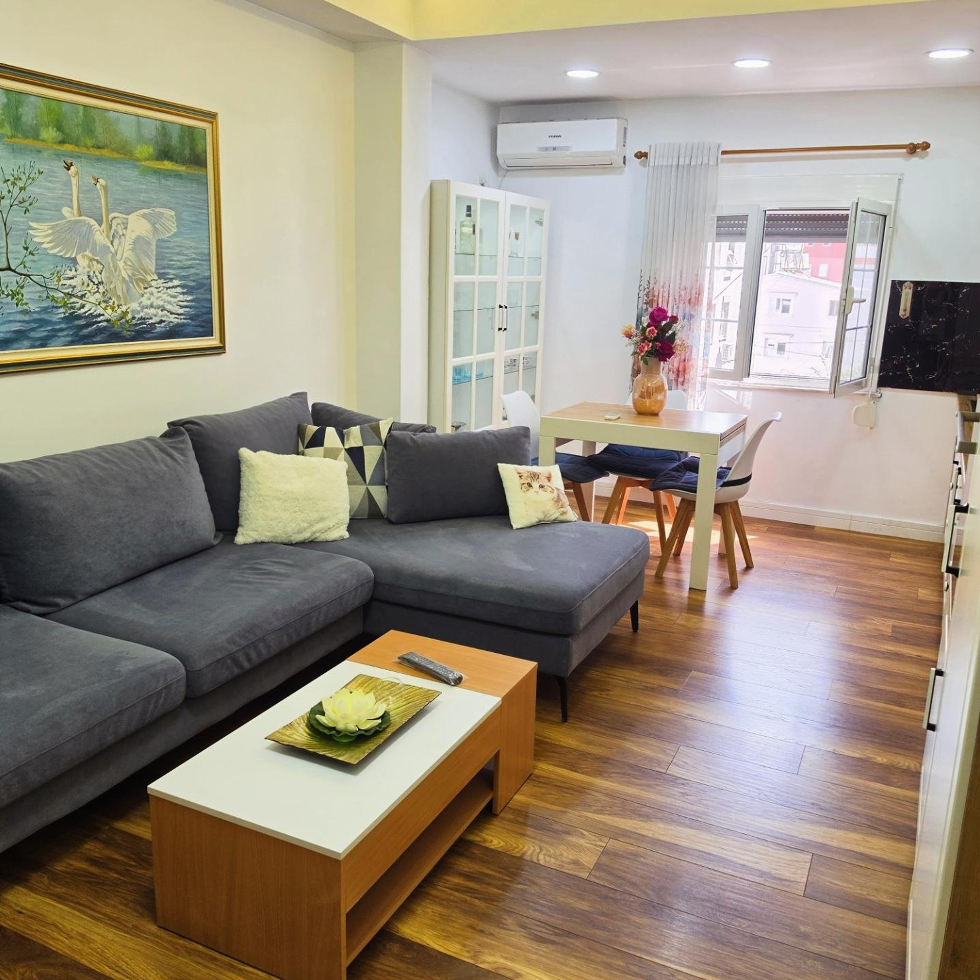 Living room with dining area