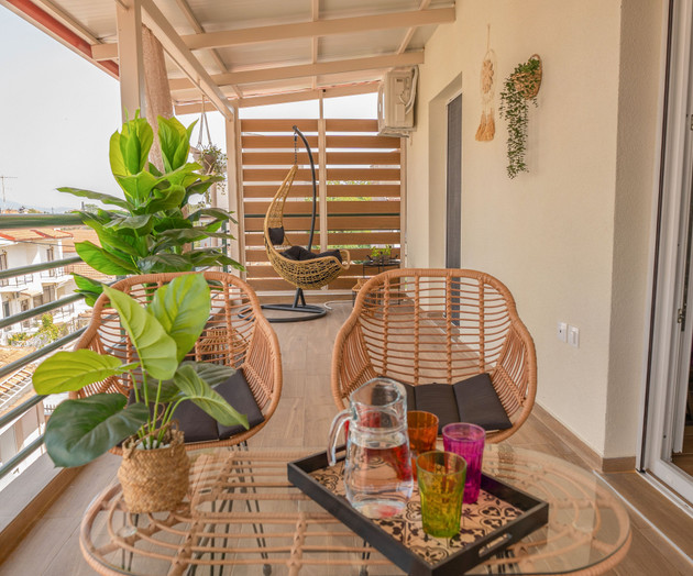 Balcony seating from living room