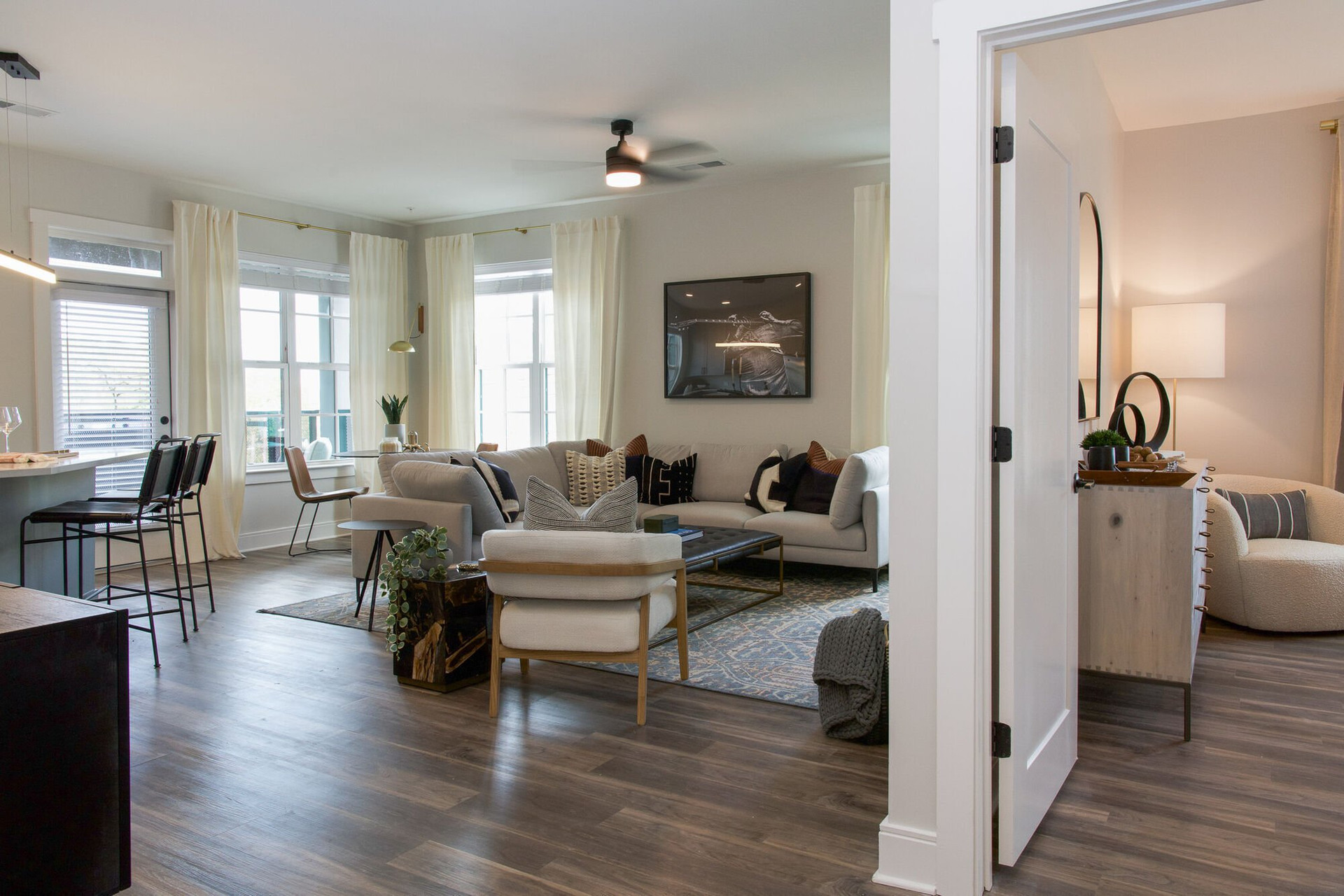 Furnished living room with sectional
