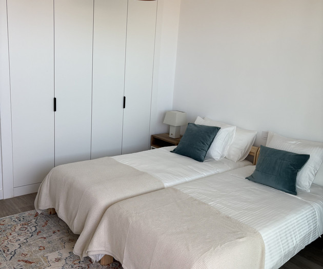 Bedroom with cozy bed
