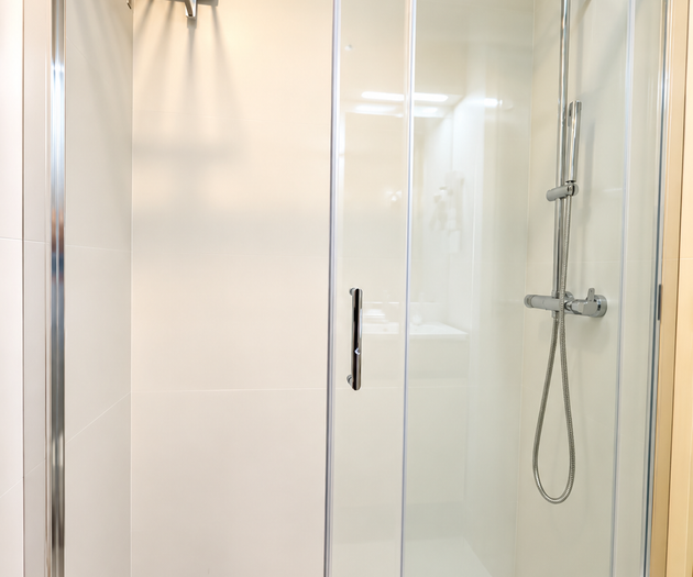 Glass walk-in shower