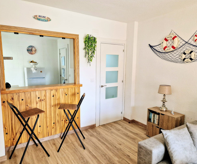 Living area with breakfast bar nook