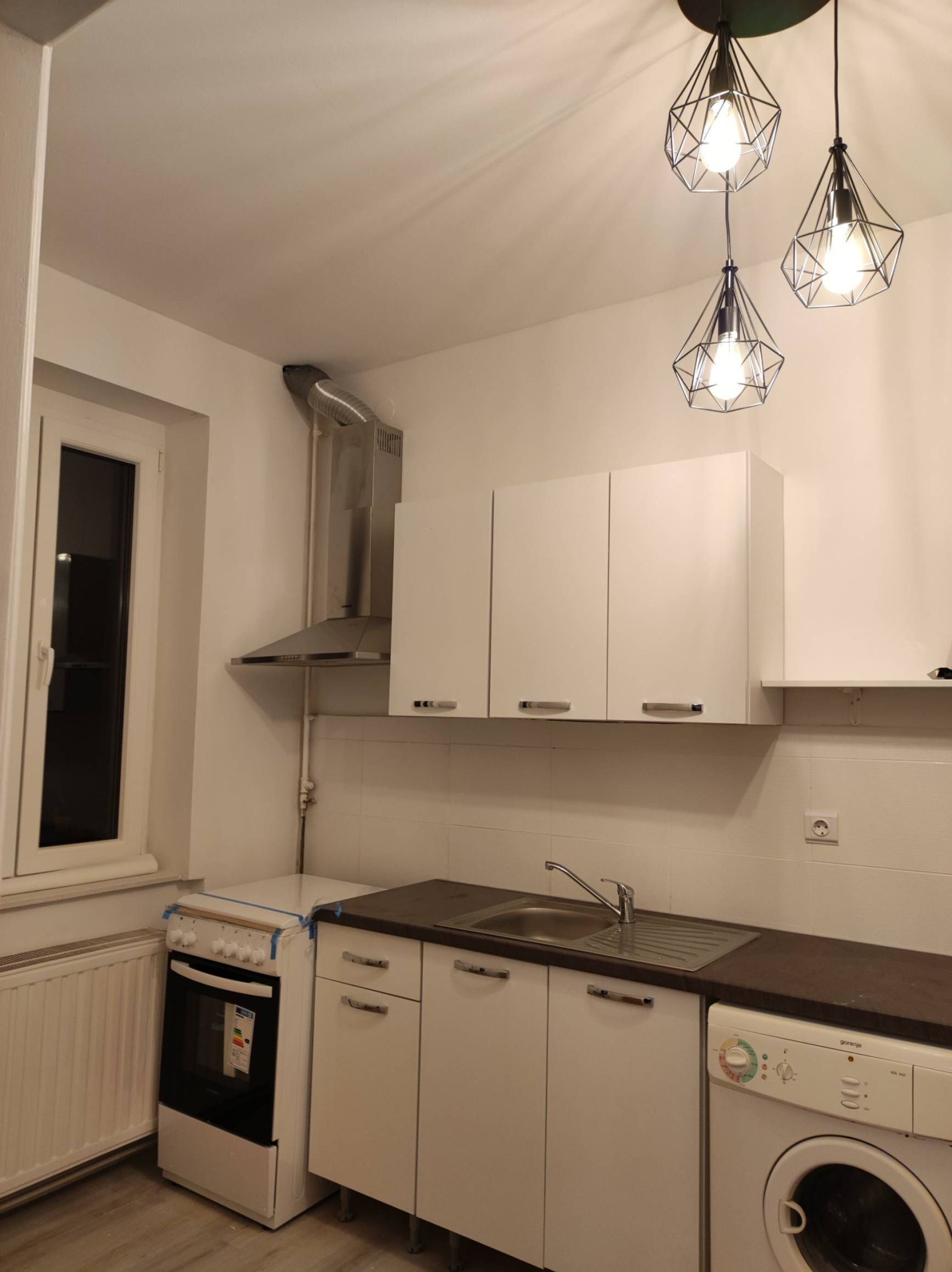 Kitchen with cabinets and appliances