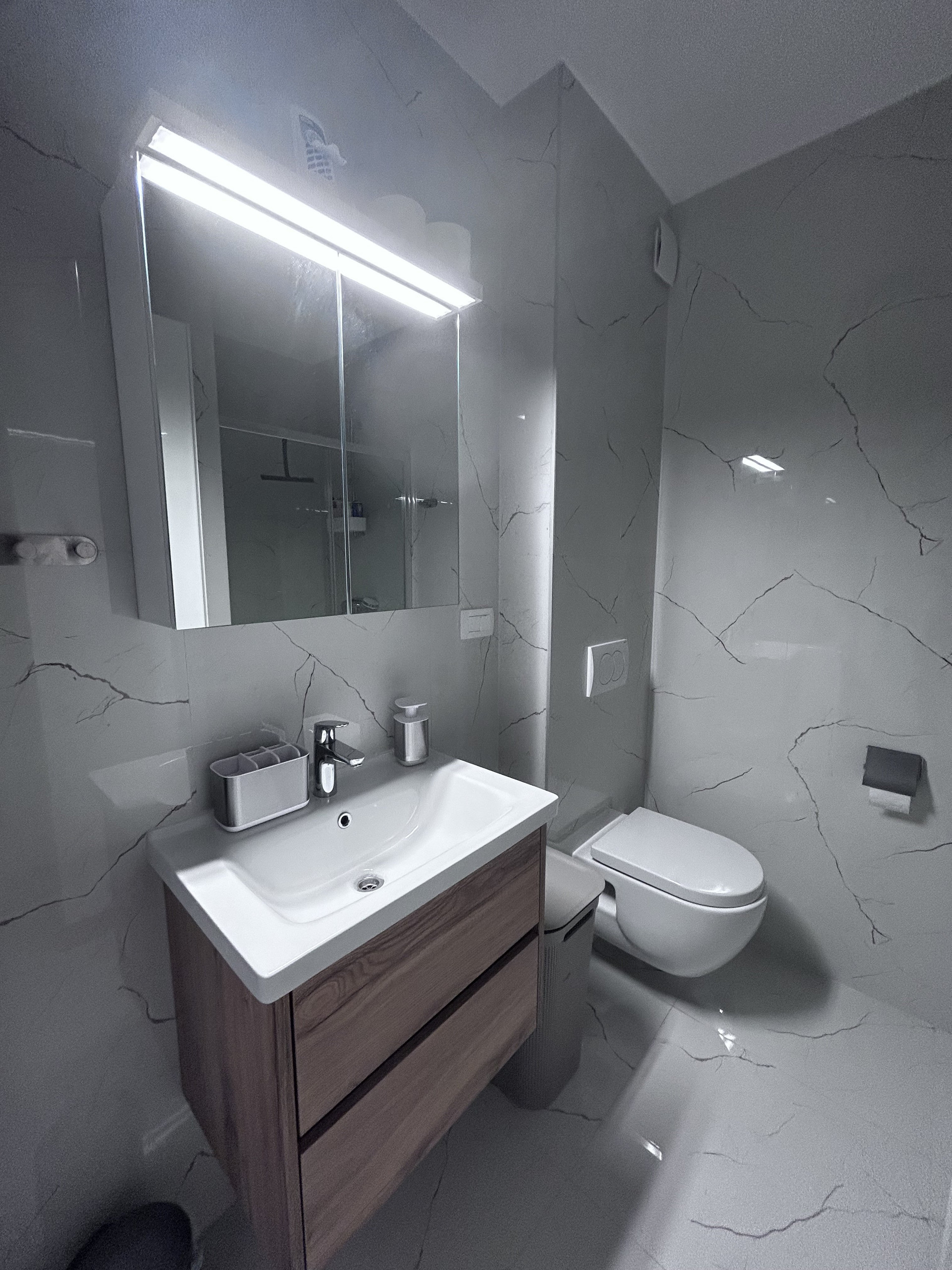 Modern bathroom with vanity sink
