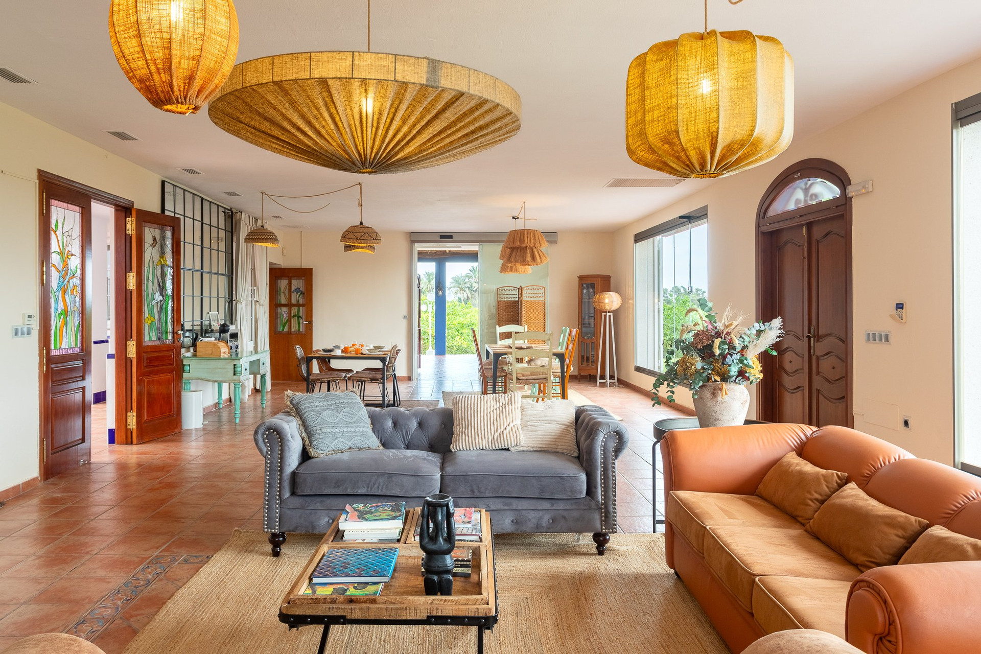 Open living dining area