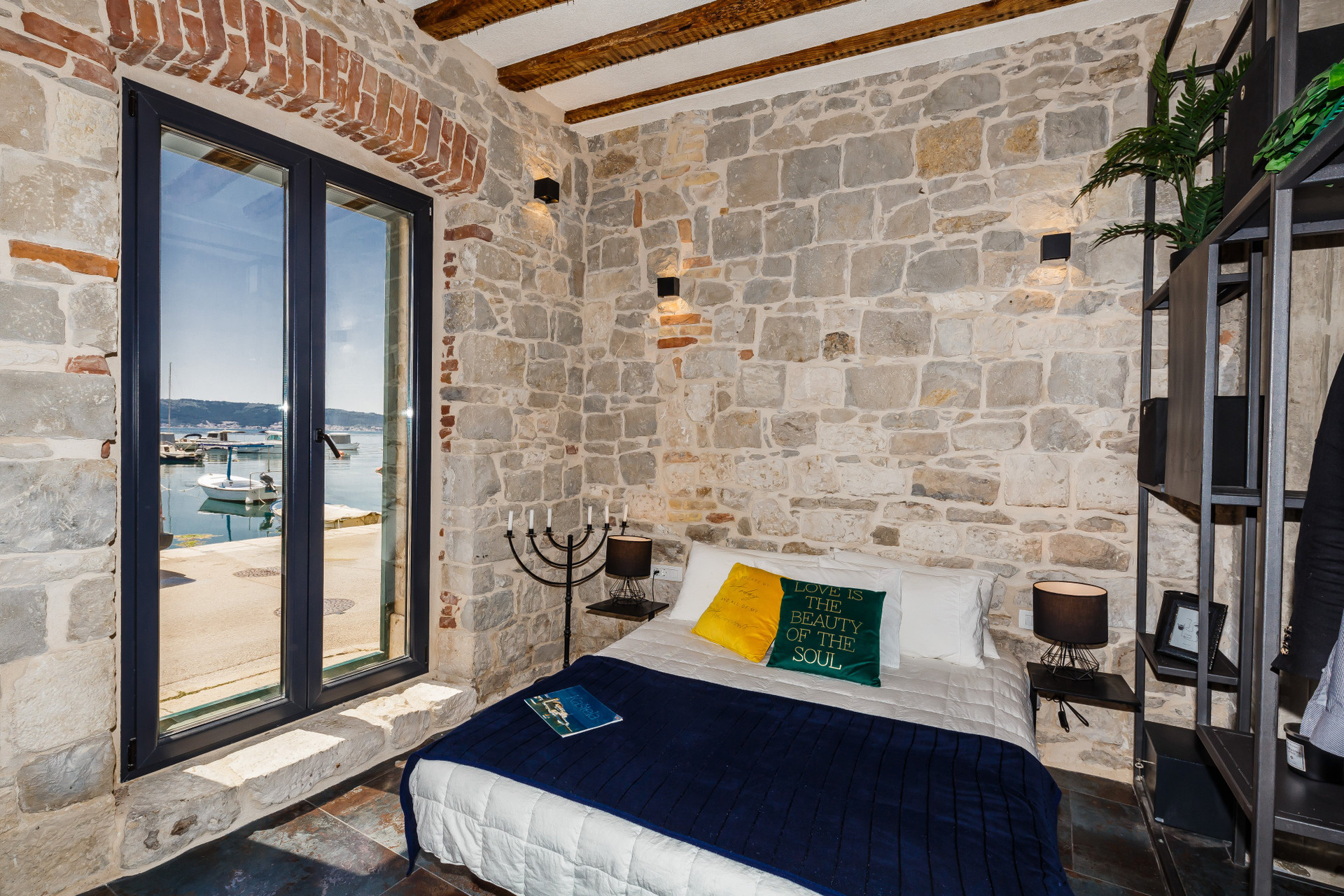 Bedroom with sea view window