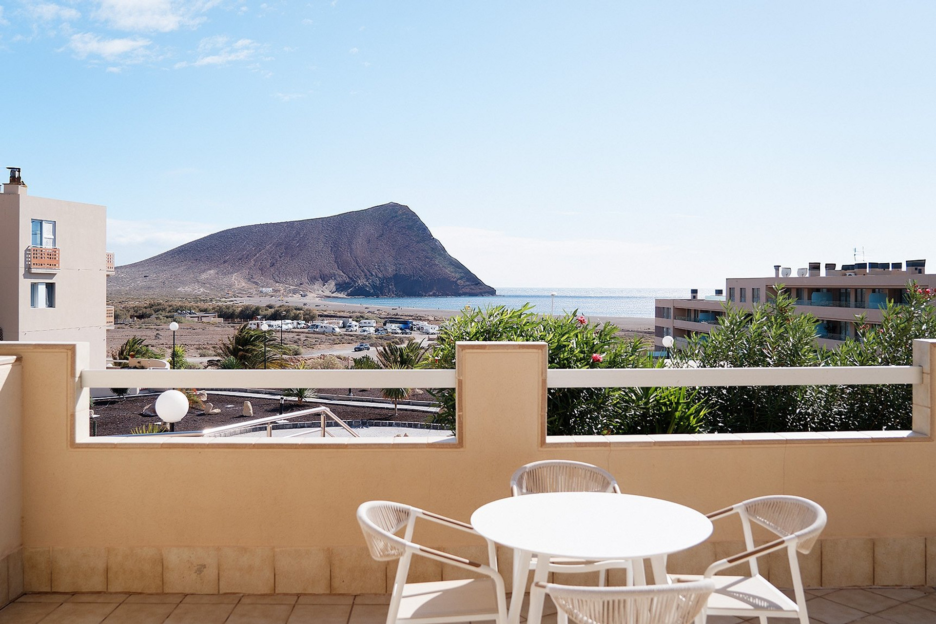 Terrace with sea and mountain view