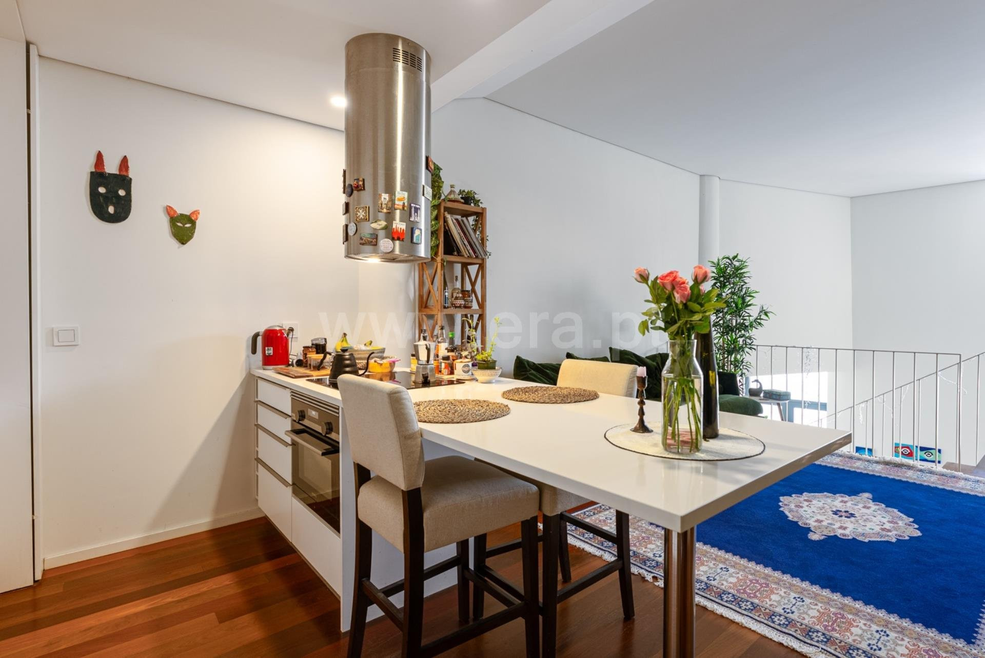 Kitchen dining area with island