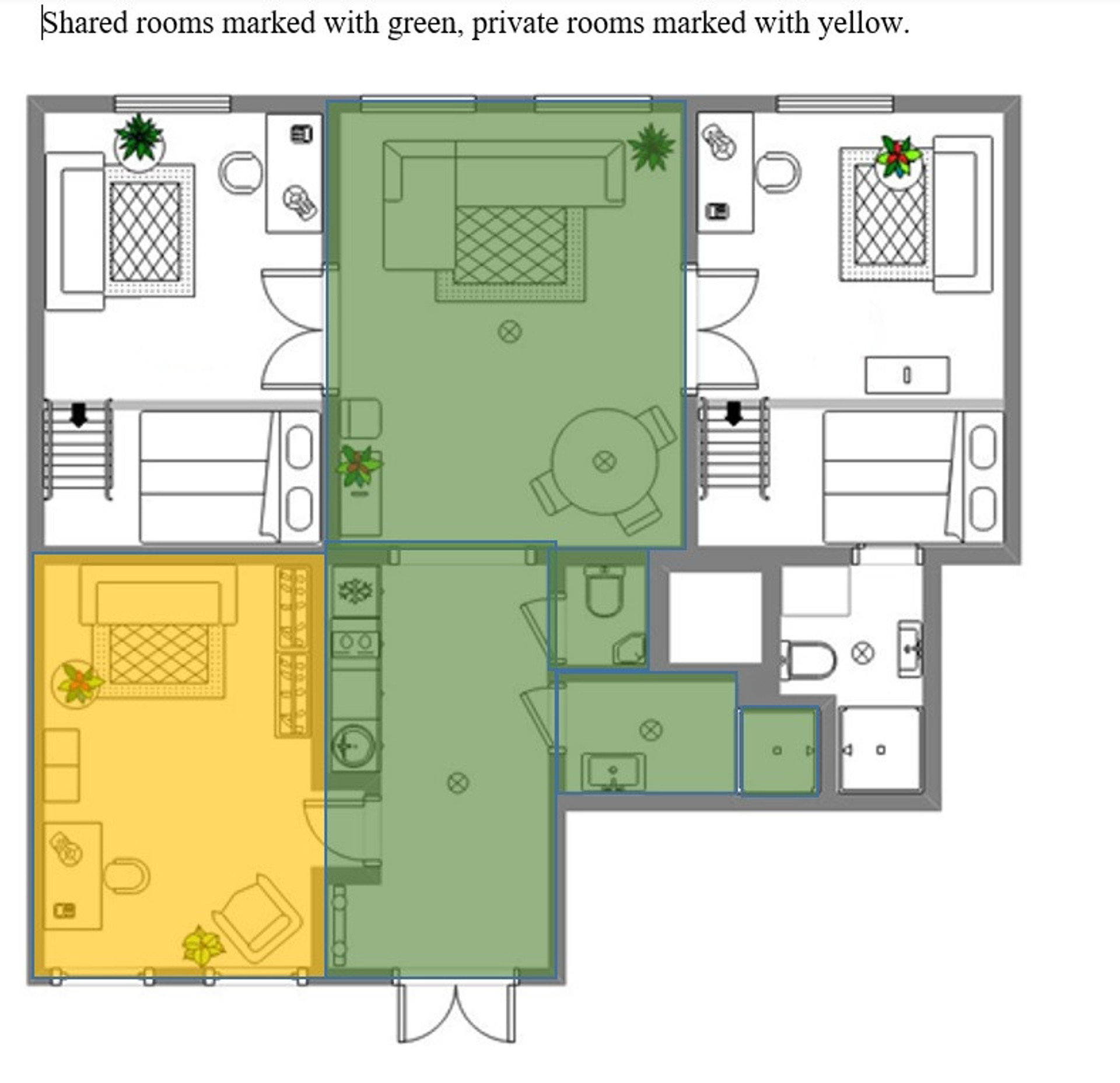 floorplan your room in yellow