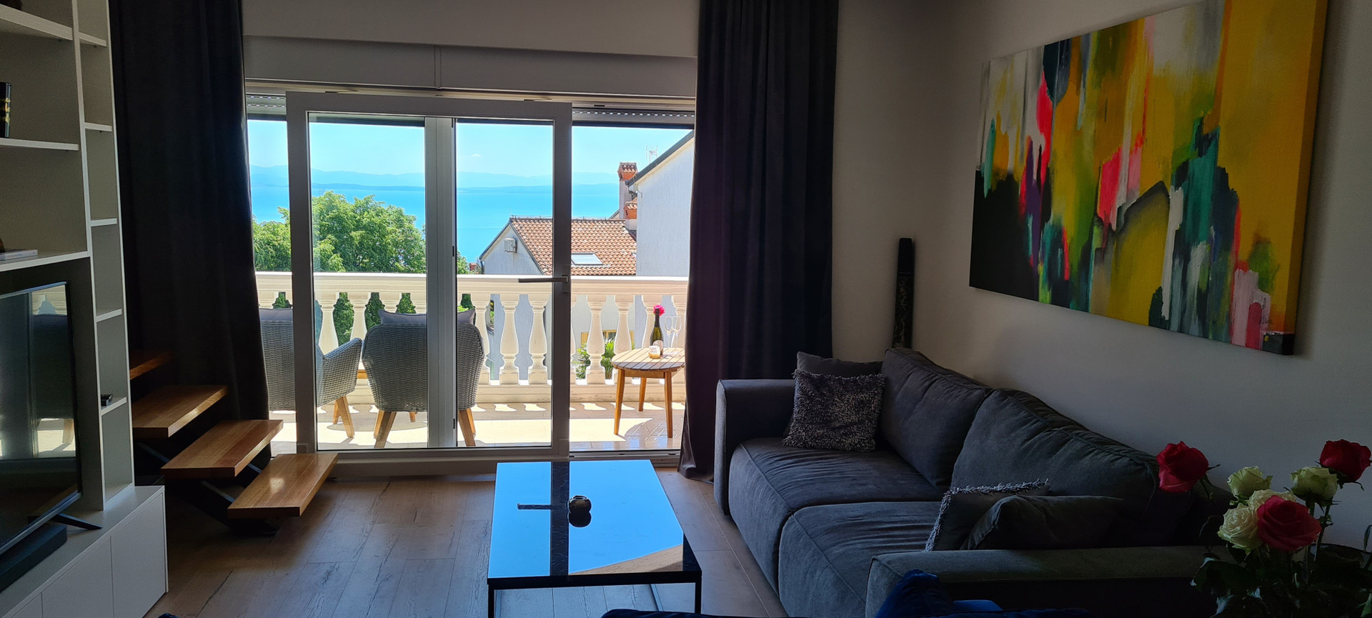 Living room with seaview