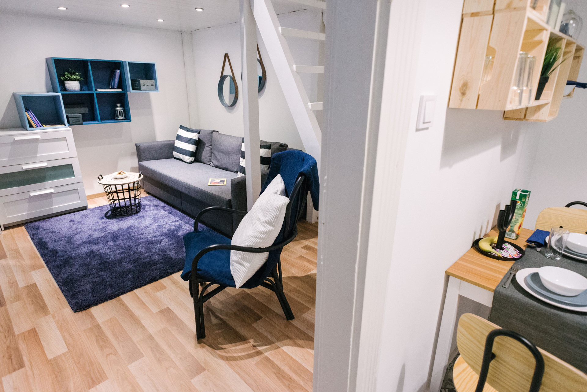 Open plan living and dining area