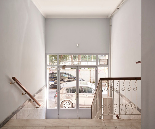 The building's entrance area