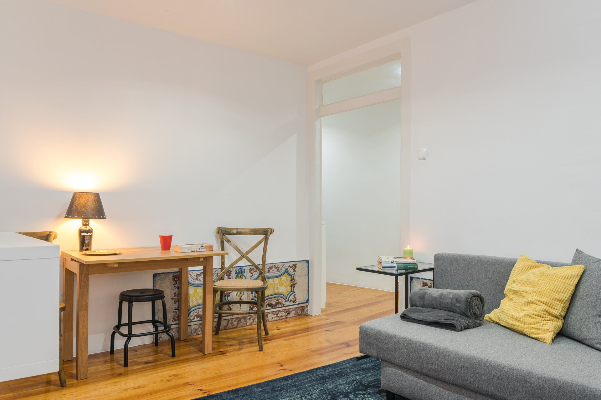Living room seating and dining nook