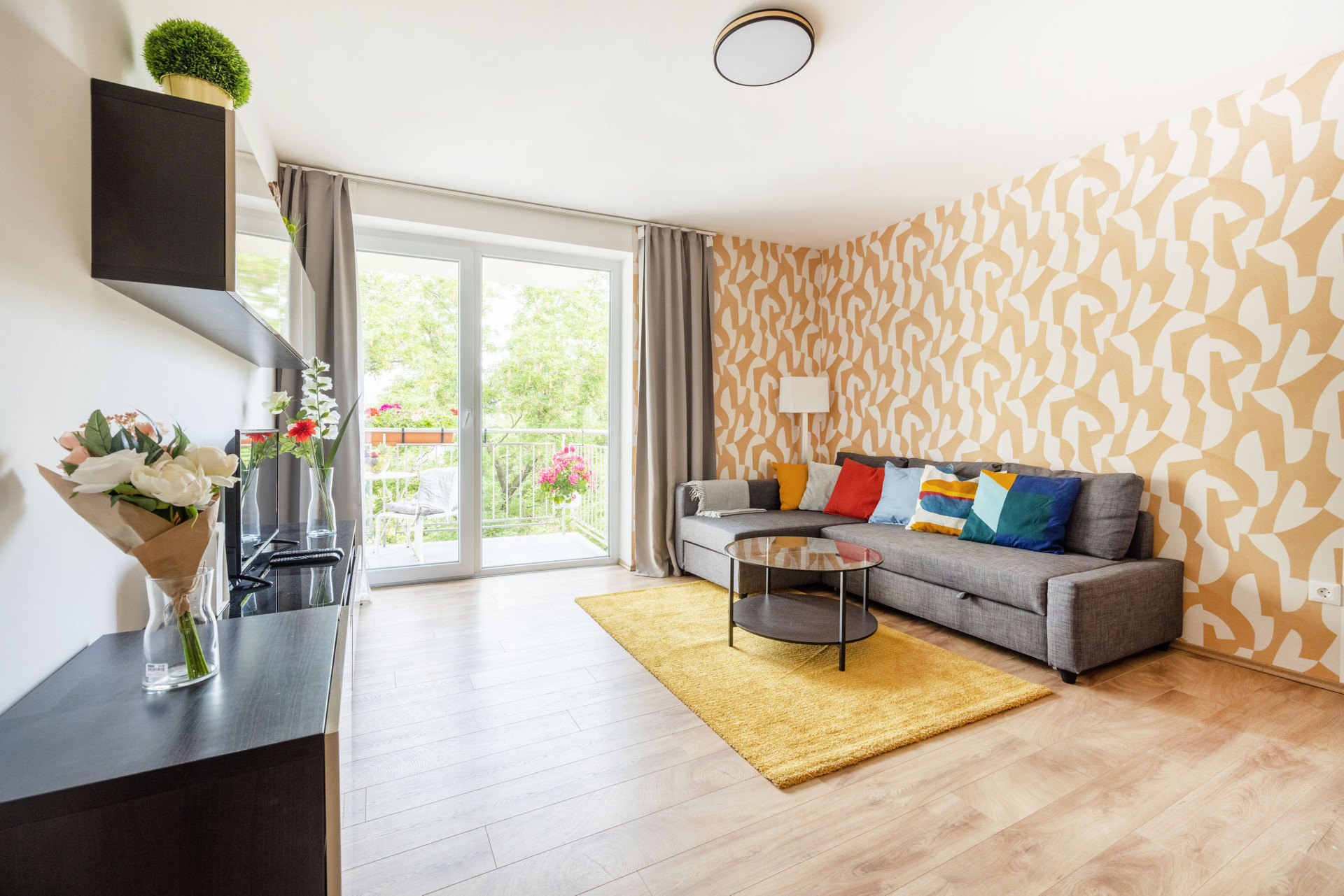 Living room with sectional sofa