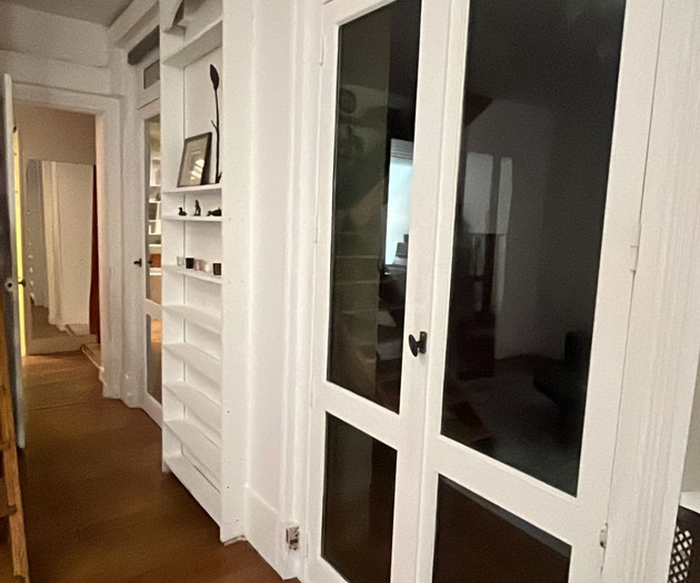 Hallway with glass doors