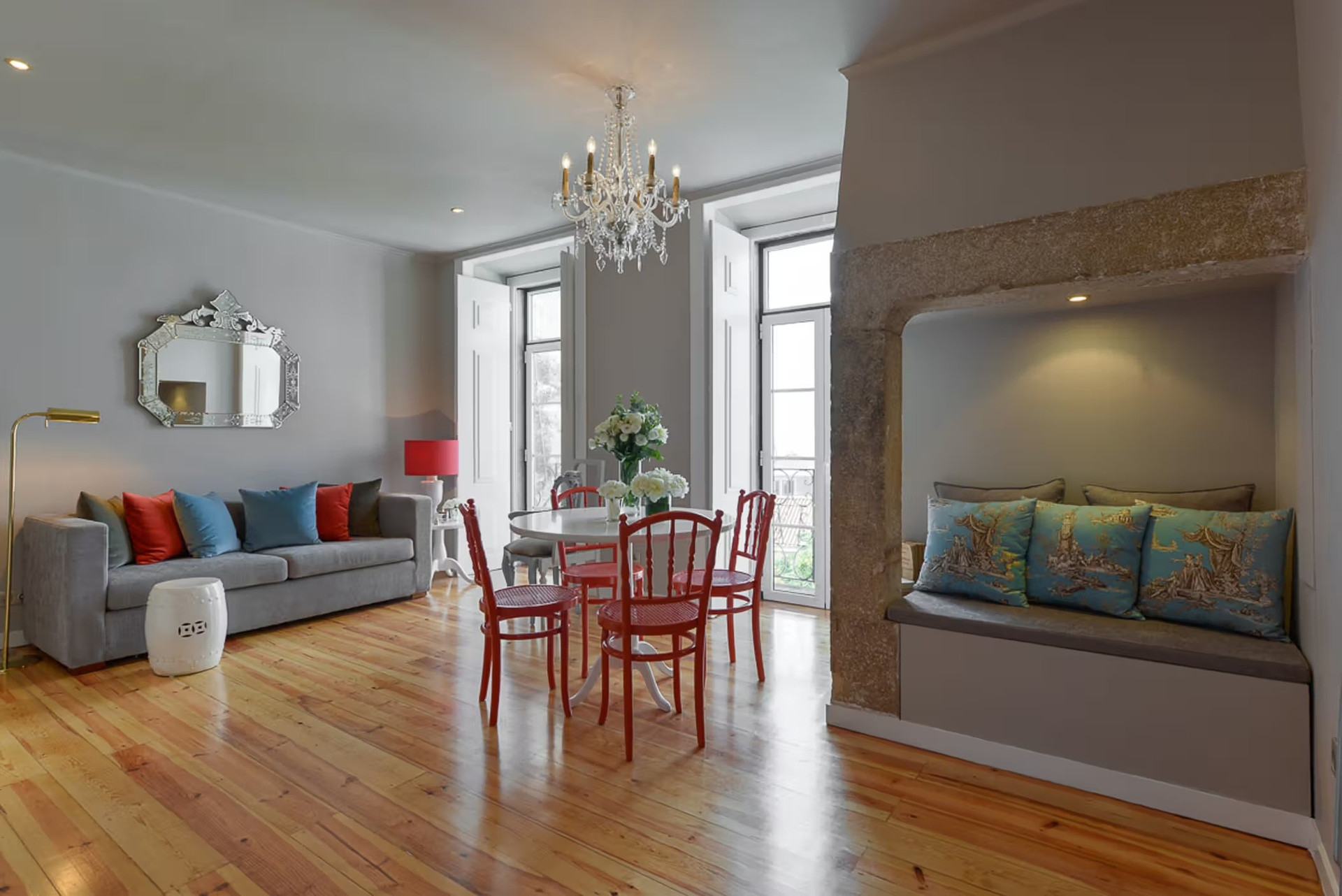 Bright living and dining area