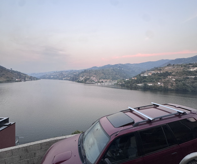 River view with parked car