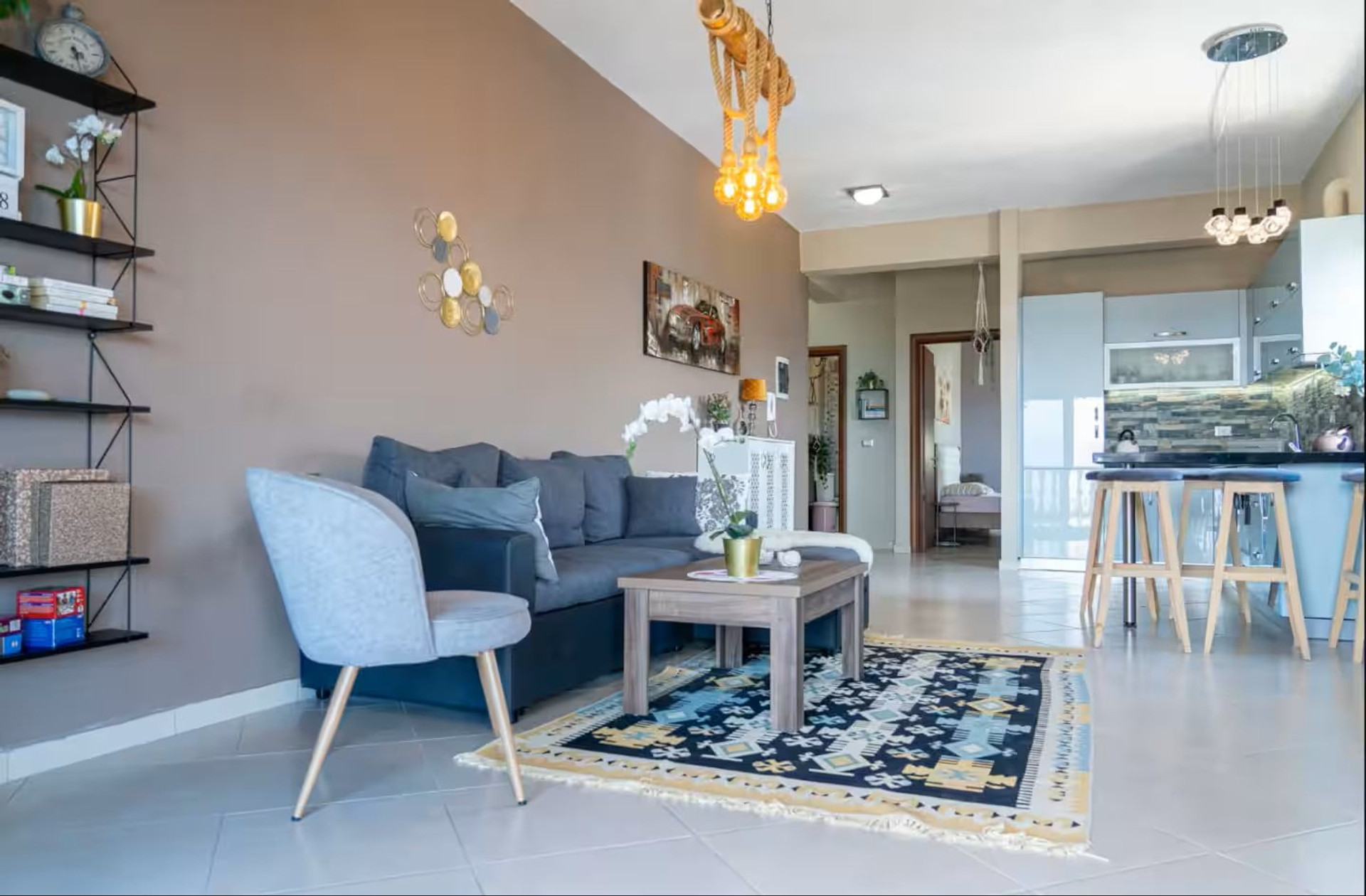Cozy living area with kitchen