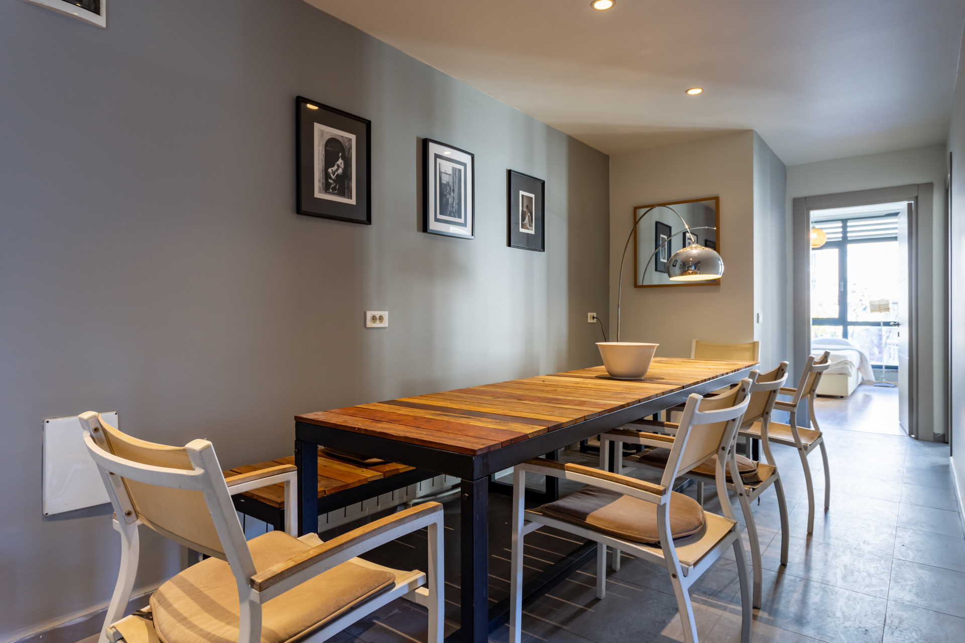 Dining room table hallway view