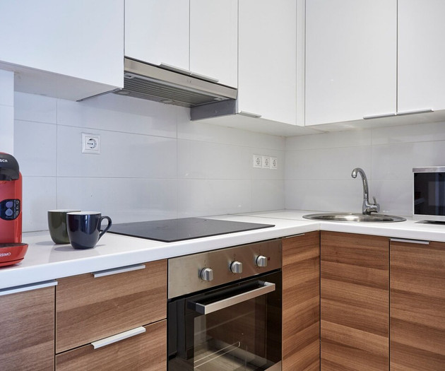 The full equipped kitchen