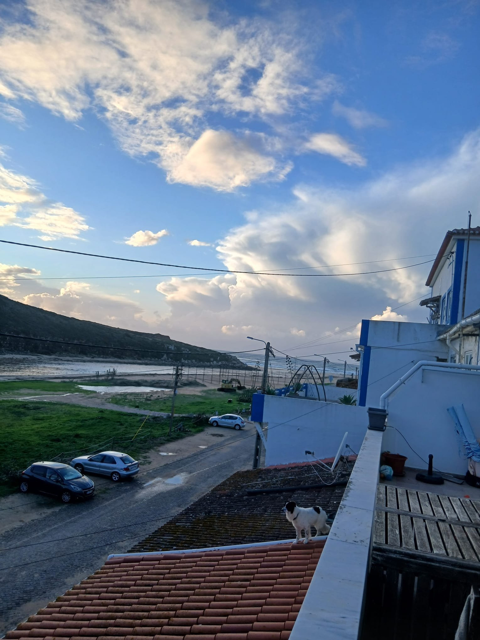 Rooftop view toward beach and street