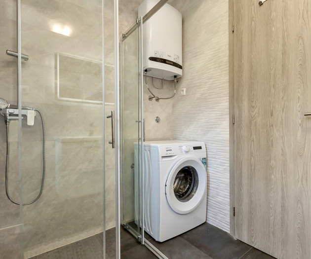 Bathroom shower and washing machine
