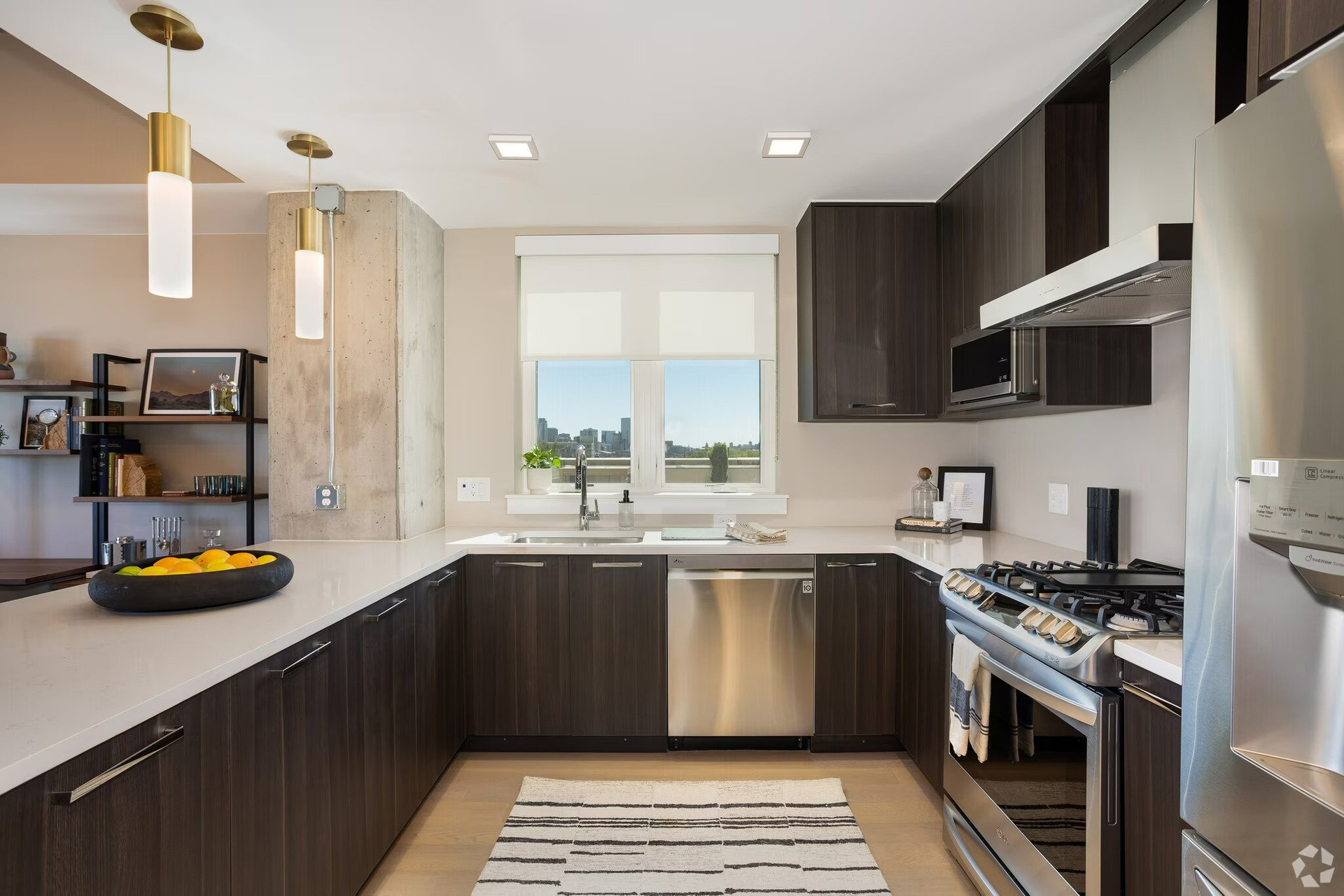 Modern kitchen with stainless appliances
