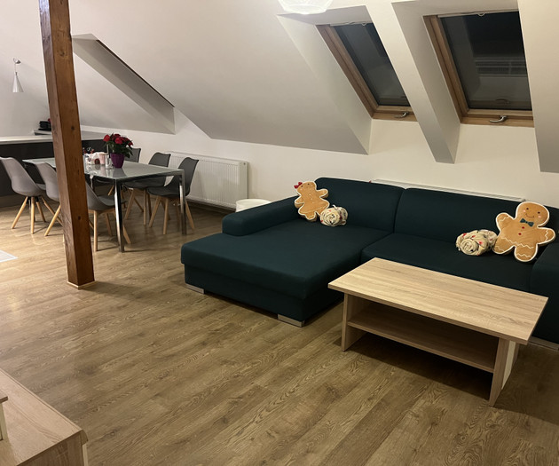 100m two-story attic apartment near to city centre