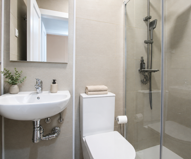 Compact bathroom with shower
