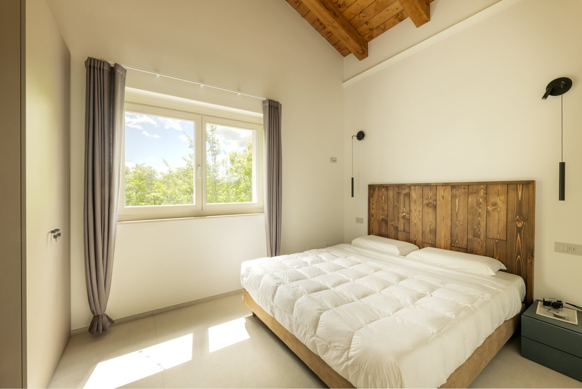 Bright bedroom with garden view