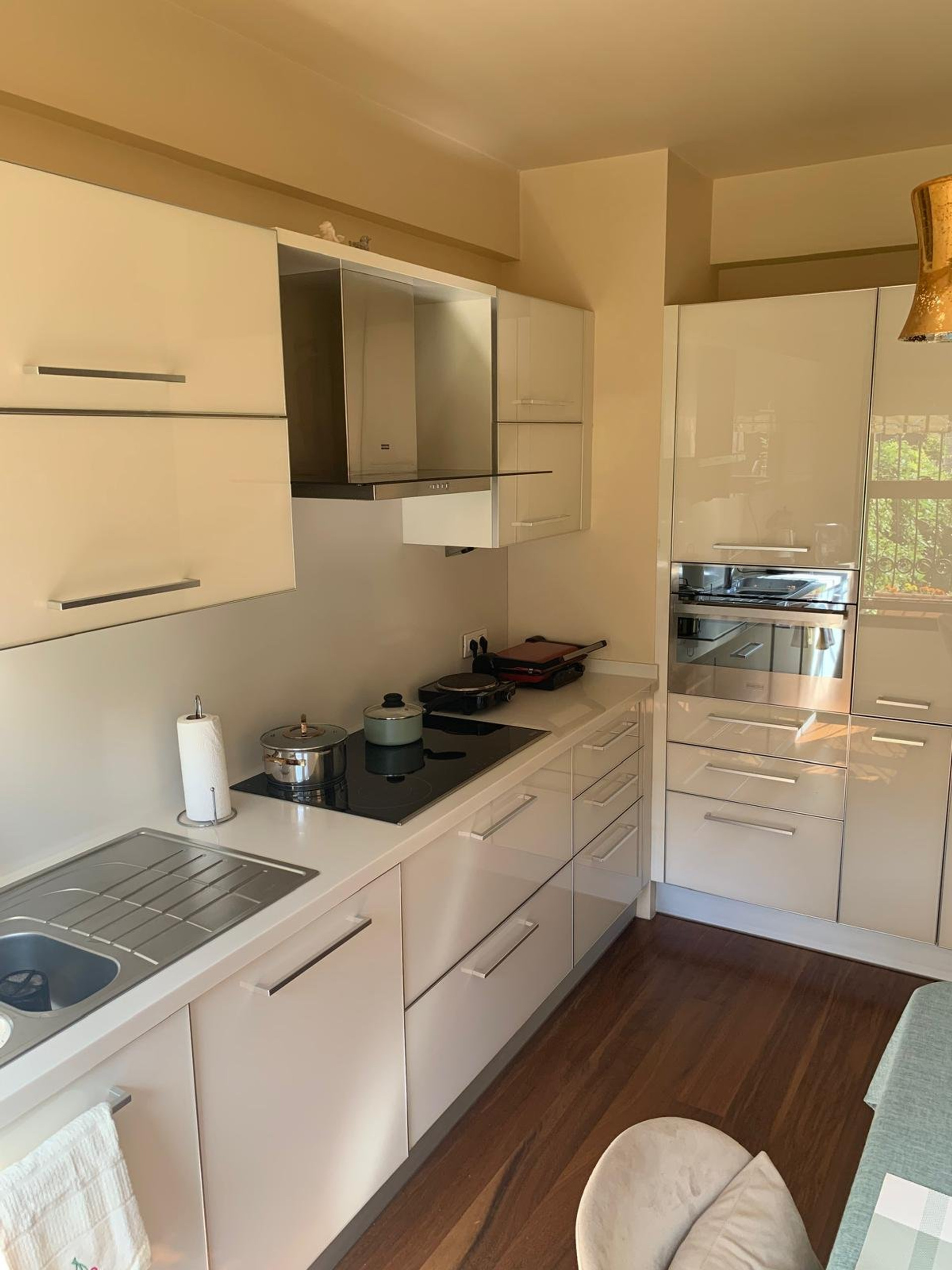 Modern kitchen with oven hob