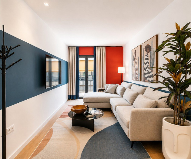 Living room seating and TV area