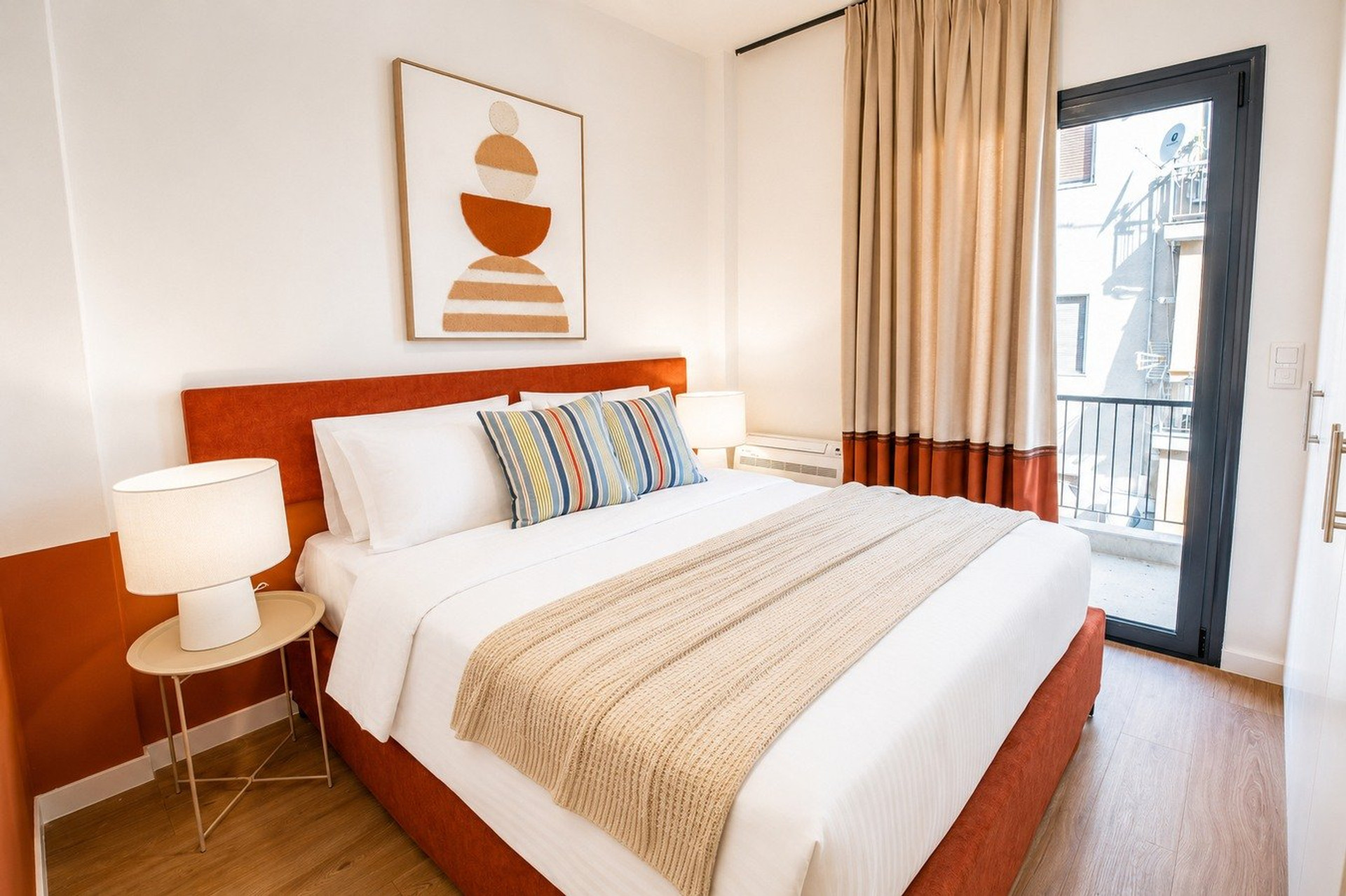 Bedroom with balcony door