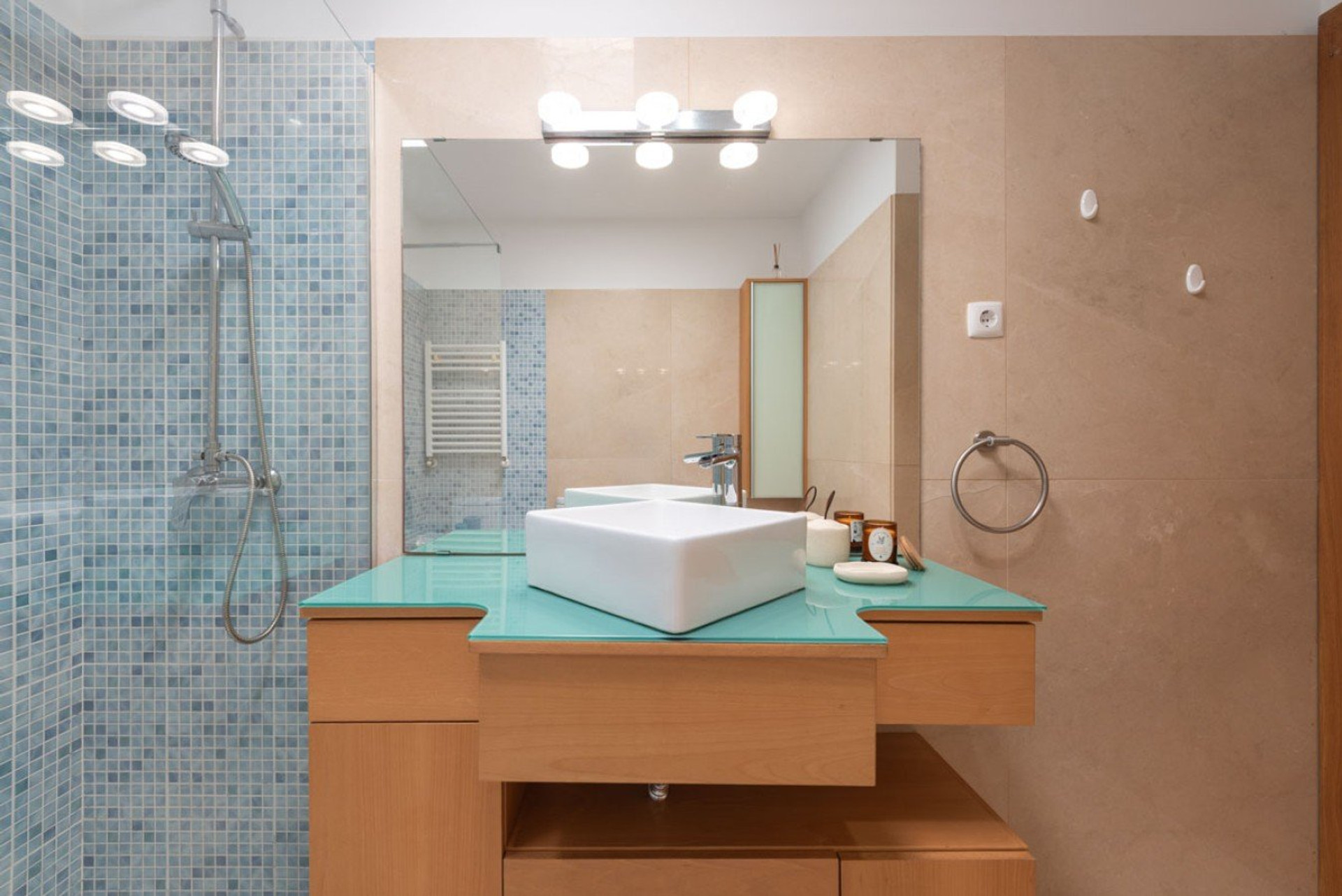 Modern bathroom vanity area
