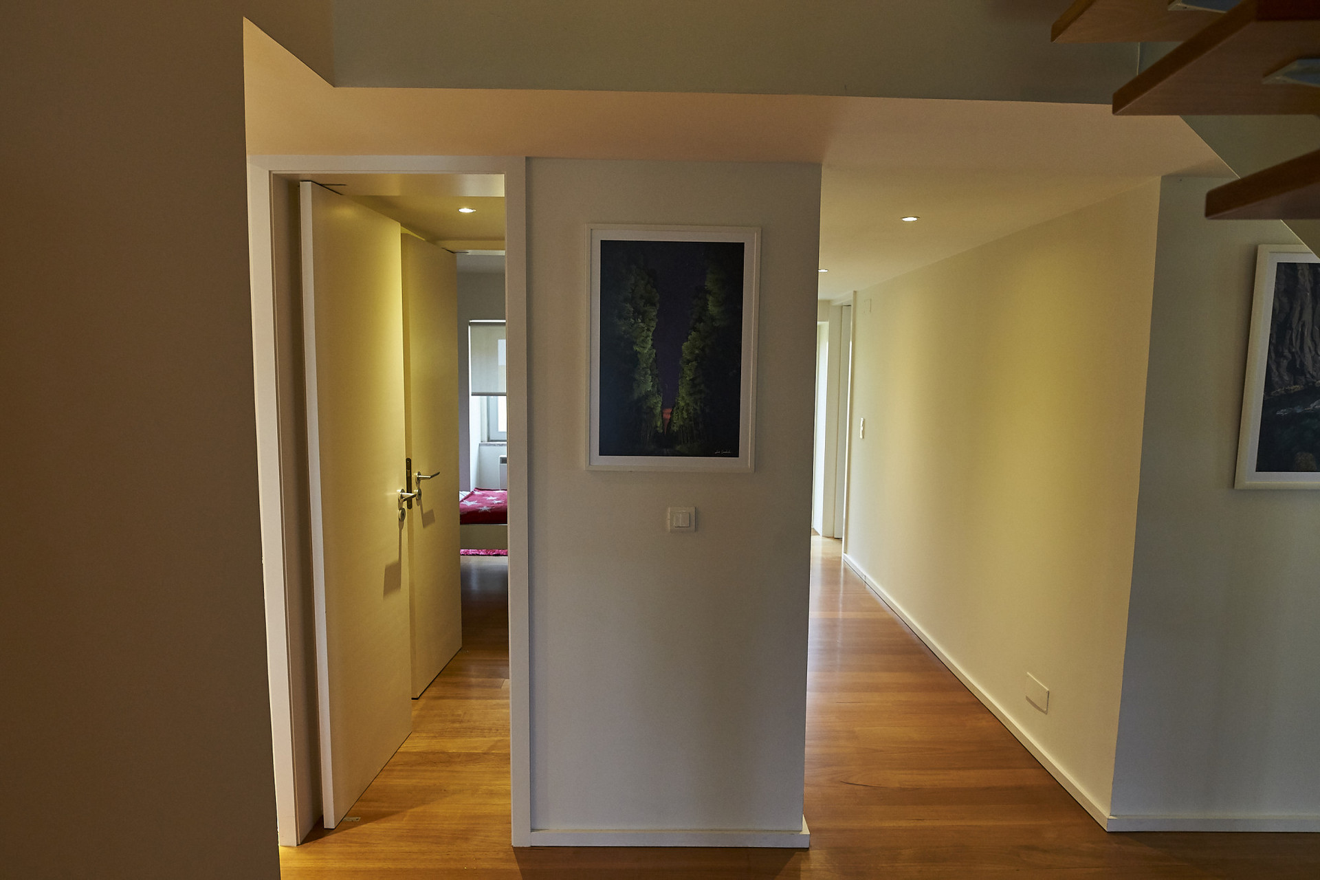 View from the guest toilet and hallway
