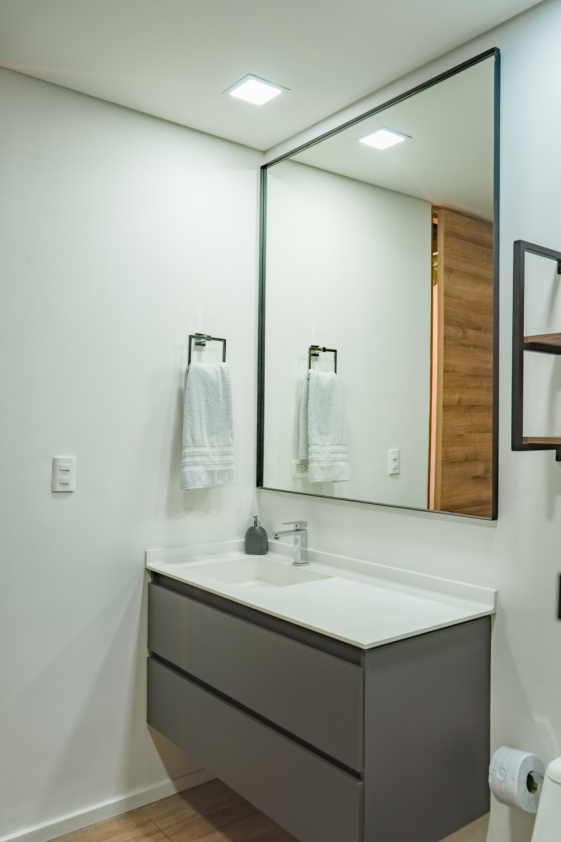 Modern bathroom sink area